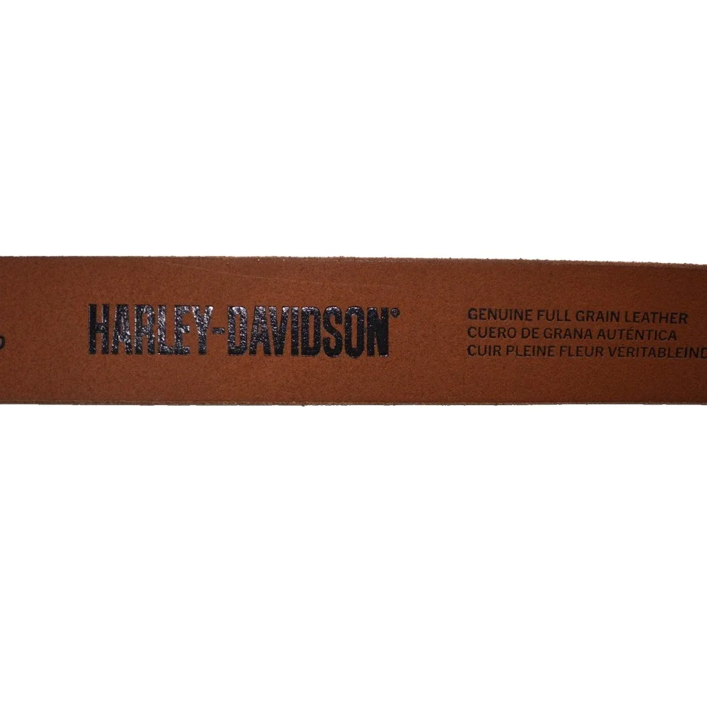 Harley-Davidson BMM040 Men's Sz L (38/40) Cognac Brown‎ Genuine Leather Belt